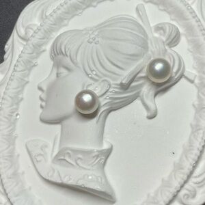 S925 Freshwater Button Pearl Stud Earrings